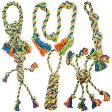 GRIGGLES Griggles US0641 12 10 Mighty Bright Double Tug Dog Rope Toy US0641 12 10